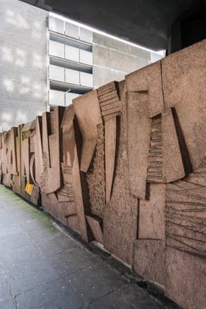 Concrete Poetry, Mid Century Sculpture, Outdoor Interior Design, Steel And Concrete, Wall Relief, Wall Panel Design, Concrete Sculpture, Charing Cross, Public Sculpture