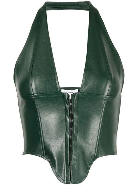 Leather Corset Outfit, Green Corset, Corset Outfit, Boned Bodice, Leather Corset, Hook And Eye, Hippie Outfits, Going Out Outfits, Corset Style