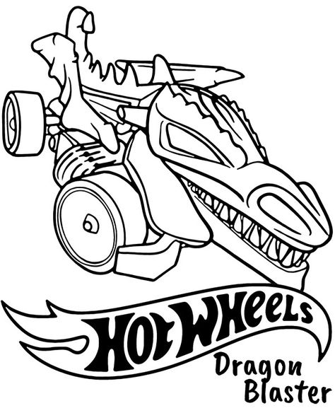 Dragon Blaster coloring picture Hot Wheels - Topcoloringpages.net Hot Wheel Printables, Hot Wheels Coloring Pages, Monster Truck Art, Ninja Turtle Coloring Pages, Race Car Coloring Pages, Monster Truck Coloring Pages, Festa Hot Wheels, Hot Wheels Party, Truck Coloring Pages