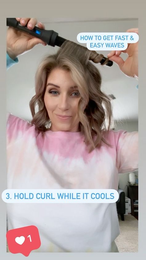 shannon_le_wolfe on Instagram: How to achieve fast and easy waves! 1: curl away from your face 2: hold wand on hair for 10 sec (thinner hair go less) 3: release hair and… How To Get Faster, Easy Waves, Wet Hair, Hair Waves, Hair Straightener, Hold On, Twist, Hair Styles, 10 Things