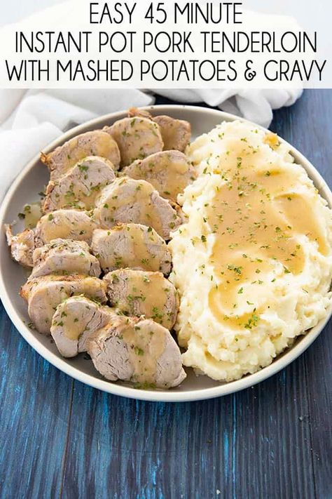 Garlic Pork Tenderloin, Instant Pot Pork Tenderloin, Instant Pot Pot Roast, Potato Gravy, Instant Pot Pork, Tenderloin Recipes, Pork Tenderloin Recipes, Easy Instant Pot Recipes, Instant Pot Dinner Recipes