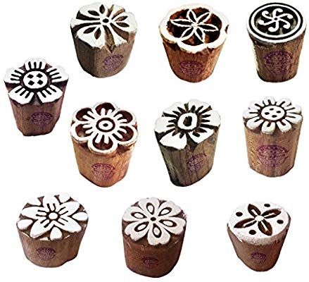 Clay Printing Stamps Arty Crafty Small Floral Shape Wooden Blocks (Set of 10): Amazon.co.uk: Toys & Games Make Temporary Tattoo, Indian Fabrics, Wooden Printing Blocks, Printing Blocks, Clay Stamps, Fabric Stamping, Stamp Blocks, Wooden Stamps, Diy Stamp