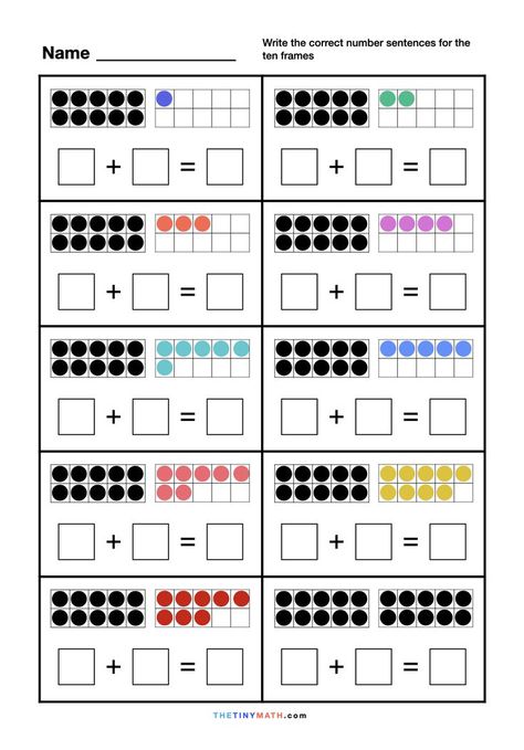 Free Printable Make a Ten Worksheets Make A Ten, Matematik Prasekolah, Maternelle Grande Section, Kindergarten Math Worksheets Free, Kindergarten Addition Worksheets, Math Addition Worksheets, Math Sheets, 1st Grade Math Worksheets, Free Kindergarten Worksheets