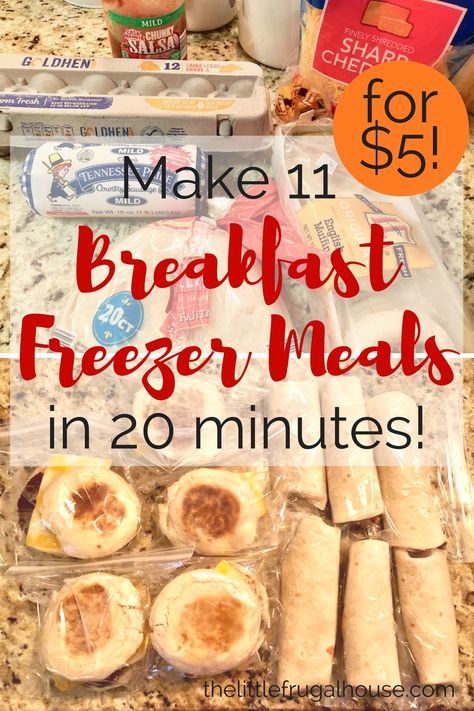 Breakfast Freezer Cooking Breakfast Freezer Meals, Freezer Breakfast Meals, Breakfast Crockpot, Resep Sandwich, Cheap Breakfast, Freezer Dinners, Making Breakfast, Freezer Friendly Meals, Freezable Meals