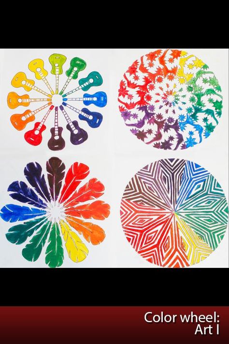 Color Wheel Design Ideas, Creative Colour Wheel, Art Projects Middle School, Color Wheel Design, Color Wheel Art Projects, Color Wheel Art, Tertiary Color, Middle School Art Projects, Three Primary Colors