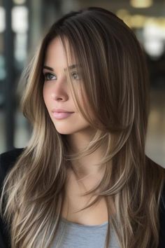 Long Hair With Long Layers Around Face, Haircut Inspo For Square Face, Best Hairstyles For Long Straight Hair, Layer Around Face, Long Layers For Square Face, Long Hair Shaped Around Face, Hair Color Long Straight Hair, Face Frame Long Hair Straight, Straight Haircuts For Medium Hair