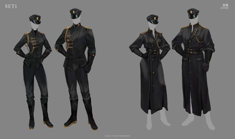 Sci Fi Dress Uniform, Police Uniform Concept, Police Man Outfit, Officer Uniform Design, Sci Fi Officer Uniform, Scifi Uniform, Guard Uniform Design, Police Uniform Design, Fbi Uniform