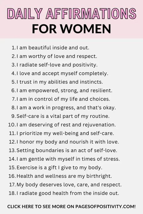 200 Daily Positive Affirmations for Women to Recite Praising Words, Postive Words, I Trust Myself, Daily Affirmations For Women, Trust Myself, Positive Quotes For Women, Empowering Words, Affirmations For Women, Good Prayers