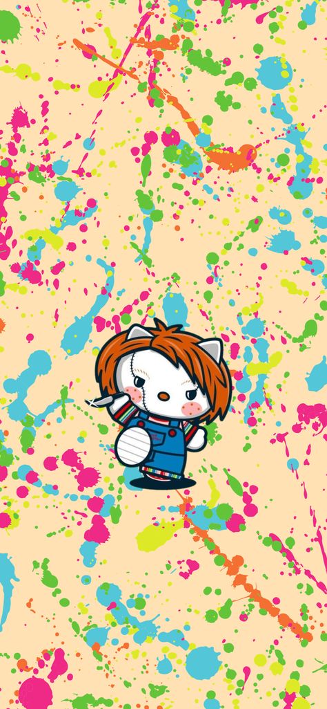 Chucky Hello Kitty Wallpaper Chucky Hello Kitty, Halloween Wallpaper Cute, Hello Kitty Backgrounds, Ios App Icon Design, Kitty Wallpaper, Ios App Icon, App Icon Design, Hello Kitty Wallpaper, Disney Halloween