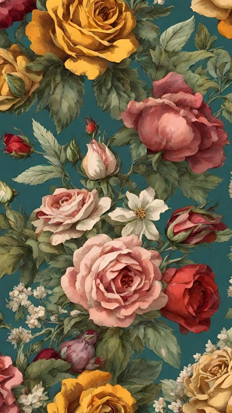 Antique Wallpaper Vintage Victorian, Victorian Floral Pattern, Style Phone Wallpaper, Vintage Floral Backgrounds, Vintage Flowers Wallpaper, Vintage Floral Wallpapers, Art Gallery Wallpaper, Flower Background Wallpaper, Wallpaper Vintage