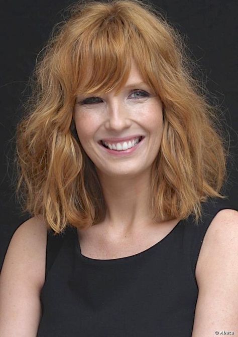 Kelly Riley, Jessica Kelly, Kelly Reilly, Haircuts With Bangs, Long Bob, Ginger Hair, Hair Dos, Trendy Hairstyles, Hairstyles With Bangs