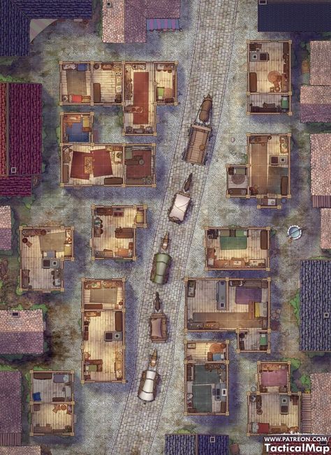 City Street Battle Map Dnd, Caravan Art, Fantasy City Map, Train Map, Village Map, Dnd World Map, Building Map, Battle Map, The Caravan