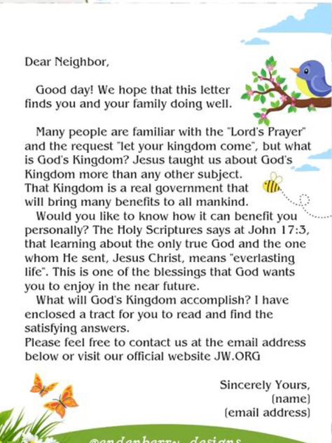 Jw Letter Writing Samples Bible Study, Jw Sayings, Jw Preaching, Friendship Bible, Jw Letters, Letter Writing Examples, Jw Encouragement, Scripture Lettering, Letter Writing Samples