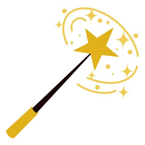 Magic Wand, Cartoon Illustration, Vector Art, White Background, Vector Free, Vector Illustration, Clip Art, Stars, White