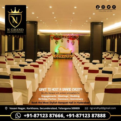 Banquet Hall Design Interiors, Banquet Hall Design, Marriage Hall, Wedding Tent Decorations, Wedding Banquet Hall, Hall Designs, Church Branding, Arch Molding, Down Ceiling Design