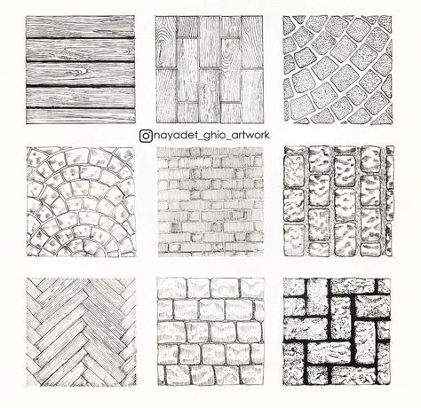 Rocks Texture Drawing, Building Texture Drawing, Brick Texture Architecture Drawing, Bricks Texture Drawing, Brick Drawing Sketch, Concrete Texture Drawing, Brick Texture Drawing, Architecture Texture Drawing, Texture Drawing Ideas