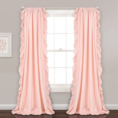 Ruffle Curtains, Pink Curtains, Lush Decor, Sheer Curtain Panels, Darkening Curtains, Rod Pocket Curtain Panels, Window Styles, Rod Pocket Curtains, Farmhouse Dining Room