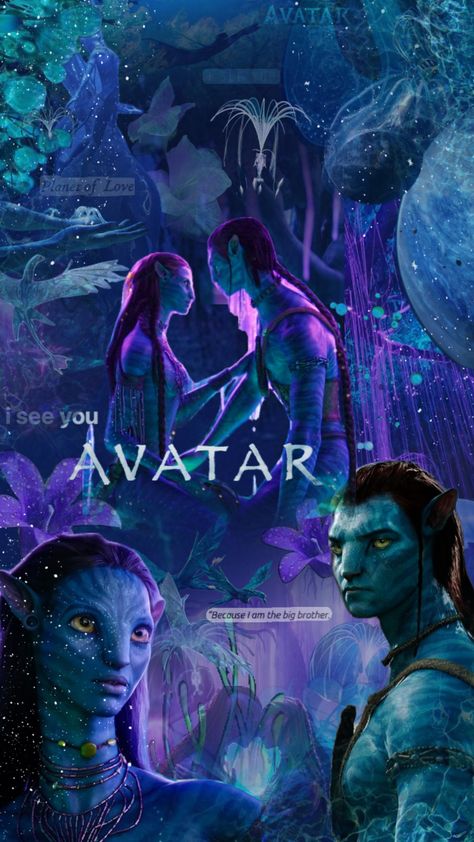 These movies are GORGEOUS. #avatar #avatar2009 #avatarthewayofwater #jakesully #neytiri #avatar2022 #blue #aesthetic Avatar Collage, Fictional Crushes, Black Aesthetic Wallpaper, Blue Aesthetic, Black Aesthetic, Big Brother, Aesthetic Pictures, Aesthetic Wallpapers, Avatar