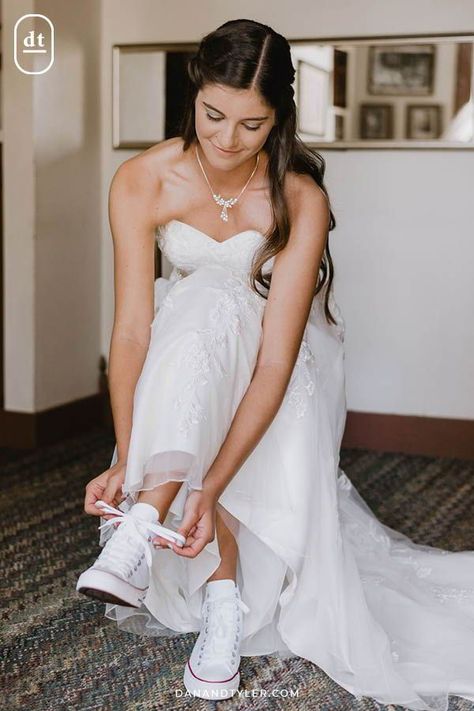 Wedding Dress With Converse, Wedding Dress With Sneakers, Modest Wedding Dresses Ball Gown, Converse Ideas, Wedding Preparation Photos, Bride Converse, Fullerton Arboretum, Bride Sneakers, Dress With Converse