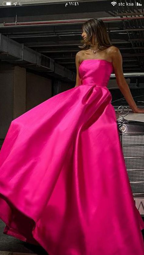 Pink Prom Dresses 2023, Hot Pink Prom, Fuschia Prom Dress, Prom Dress Hot Pink, Prom Dresses Hot Pink, Prom Dresses Fuscia, Hot Pink Ball Gown, Magenta Dress Formal, Pink Strapless Prom Dress