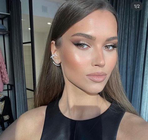 Lifted Makeup Look Glam, Sultry Soft Glam Makeup, Glow Bronze Makeup, Black Tie Makeup Looks Blue Eyes, Soft Glam Makeup Hazel Eyes, Makeup Looks For Wedding Guest, Glam Makeup Brown Eyes, Soft Glam Makeup Brown Eyes, Caucasian Makeup