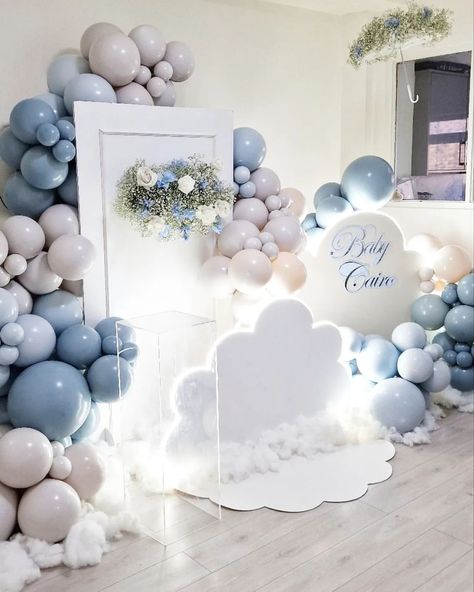 🤍 B A B Y C A I R O ' S D R E A M Y W E L C O M E H O M E 🤍 #cloudstheme #neon #babywelcomehome #babyboy #welcomehome #cloudballoons #… | Instagram Krštenje Dekoracija, Cloud Party Theme, Cloud Birthday Party, Cloud Baby Shower Theme, Naming Ceremony Decoration, Classy Baby Shower, Boys First Birthday Party Ideas, Bridal Shower Balloons, Baby Birthday Themes