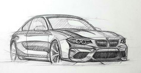 BMW M2 Bmw Front View, Bmw Sketch, Bmw 535, Exterior Sketch, Carros Bmw, Bmw Art, Bike Sketch, Car Concept, Cool Car Drawings