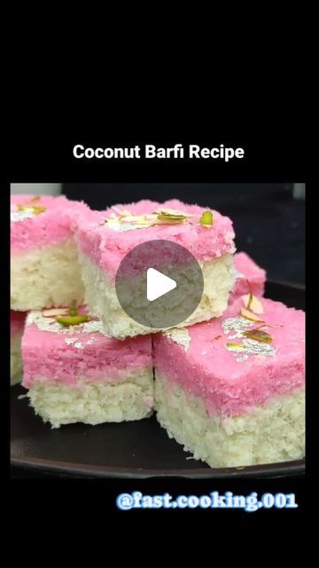 Nariyal Barfi Recipe, Coconut Barfi Recipes, Nariyal Barfi, Pakistani Sweets, Coconut Barfi Recipe, Coconut Barfi, Mirror Glaze Recipe, Barfi Recipe, Punjabi Food