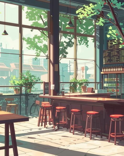 industrial coffee shops ☕   ⠀⠀⠀⠀⠀⠀⠀⠀⠀⠀⠀ 🔗 https://linktr.ee/whimcity ✉️ DM for collabs 💻 created with MidJourney & Topaz Gigapixel ⠀⠀⠀⠀⠀⠀⠀⠀⠀ 🔗 #chillvibes 🔗 #studioghibli 🔗 #aiartcommunity 🔗 #animelover 🔗 #animeart 🔗 #mangaart 🔗 #lofi 🔗 #japanlover Lofi Cafe Aesthetic, Anime Cafe Scenery, Coffee Shop Drawing, Coffee Shop Wallpaper, Coffee Cafe Aesthetic, May Aesthetic, Anime Cafe, Industrial Coffee Shop, Cafe Background