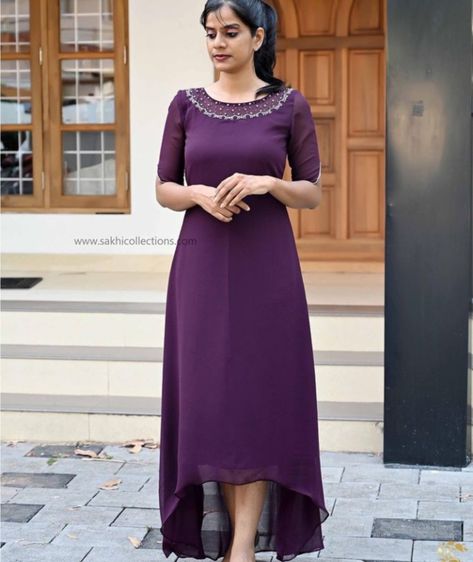 Aliacut Dress, Gorget Kurti, Gorget Dress Design, Betrothal Dress, Half Frock, Kurthi Necks, Frock Traditional, Kurthi Design, Office Wear Dresses