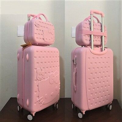 Luggage Sets Cute, Pink Luggage Sets, Hello Kitty Suitcase, Pink Suitcase, Hard Case Luggage, Pink Luggage, Cute Suitcases, Ted Baker Bag, Cute Luggage