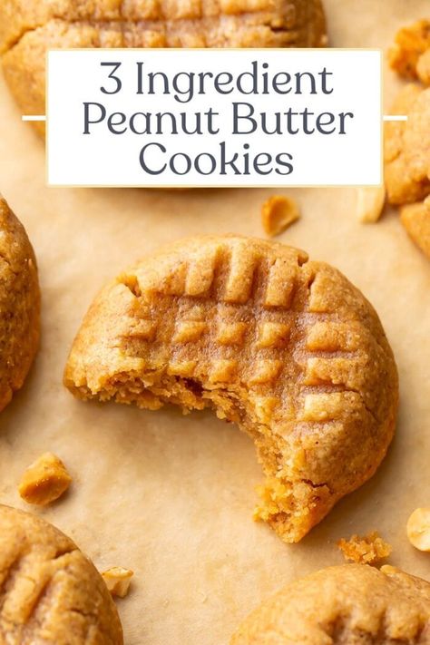 Peanut Butter Cookies 3 Ingredient, Peanut Butter Cookie Recipe Soft, Three Ingredient Peanut Butter Cookies, 3 Ingredient Peanut Butter Cookies, 40 Aprons, Homemade Peanut Butter Cookies, Flourless Cookies, Classic Peanut Butter Cookies, Easy Peanut Butter Cookies