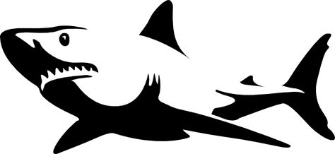 great white shark stencil | Blue.shark clip art - vector clip art online, royalty free & public ... Fish Stencil, Transférer Des Photos, Shark Silhouette, Shark Jaws, Lijiang, Shark Tattoos, Kunming, Silhouette Images, Clipart Black And White