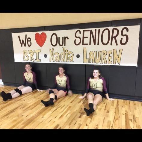 Senior Night Themes Volleyball, Volleyball Senior Pictures Locker Room, Volleyball Gym Decorations, Senior Board Ideas Volleyball, Senior Night Gym Decorations Volleyball, Senior Night Gym Decorations, Senior Night Decorations Volleyball, Senior Banner Ideas Volleyball, Volleyball Senior Night Decorations