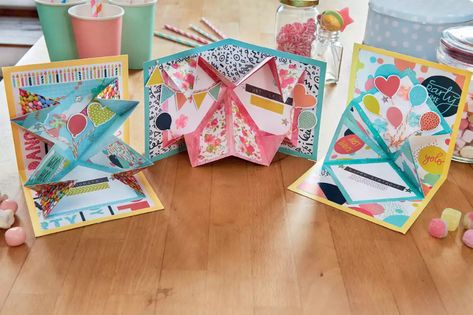 Explosion Cards, Explosion Card, Stepper Cards, Diy Valentines Cards, Card Making Ideas, Gatefold Cards, Slider Cards, Pop Up Box Cards, Shaped Cards