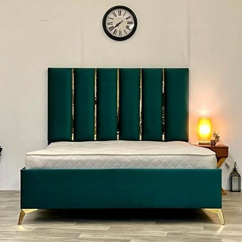 Beautiful Bed Designs, Bed Back Design, Fabric Upholstered Bed, Bed Headboard Design, Bed Frame Design, Funny Fruit, Wooden Bed Design, Beautiful Bed, Bed Design Modern