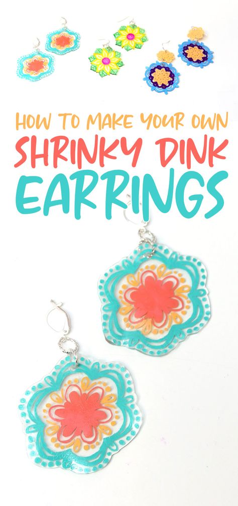 Shrinky Dink Templates, Shrinky Dink Art, Mod Podge Dimensional Magic, Diy Hand Soap, Shrinky Dink Crafts, Shrinky Dink Jewelry, Diy Crafts Earrings, Shrinky Dink Earrings, Shrink Plastic Jewelry