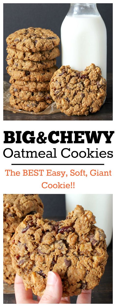 Big and Chewy Oatmeal Cookies - Real Food with Jessica Easy Bake Recipes, Healthy Food Recipes For Lunch, Healthy Easy Breakfast Ideas, Healthy Food For Children, Cheap Healthy Food, Food Recipes For Lunch, Healthy Food To Make, Food Diet Plan, Healthy Easy Breakfast