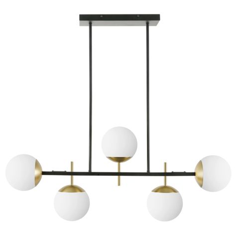 Black Milk Thalia LED 5-Light Chandelier | Poly & Bark Modern Ceiling Lights, Game Room Basement, Poly & Bark, Large Tables, Mid Century Lighting, Modern Bungalow, 5 Light Chandelier, Ceiling Canopy, Incandescent Lighting