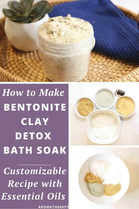 This easy yet powerful Bentonite Clay Detox Bath Recipe uses the natural power of bentonite clay to draw out toxins and impurities, leaving your skin feeling refreshed and rejuvenated. Perfect for anyone looking to unwind after a long day or seeking a spa-like experience at home. Try it today and pamper yourself with this luxurious detoxifying bath. Your body will thank you! Detox Bath With Bentonite Clay, Bentonite Clay Detox Bath, Bentonite Clay Bath, Bentonite Clay Detox, Clay Bath, Bentonite Clay Benefits, Detox Bath Recipe, Magnesium Flakes, Diy Detox