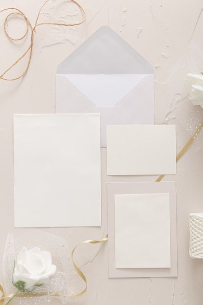 Free photo flat lay of wedding invitatio... | Free Photo #Freepik #freephoto #wedding-date #save-date #engagement #save-date Gift Set Packaging, Wedding Space, Free Wedding Cards, Free Wedding Invitation Templates, Wedding Card Frames, Free Wedding Invitations, House Warming Invitations, Invitation Mockup, Free Mockup Templates