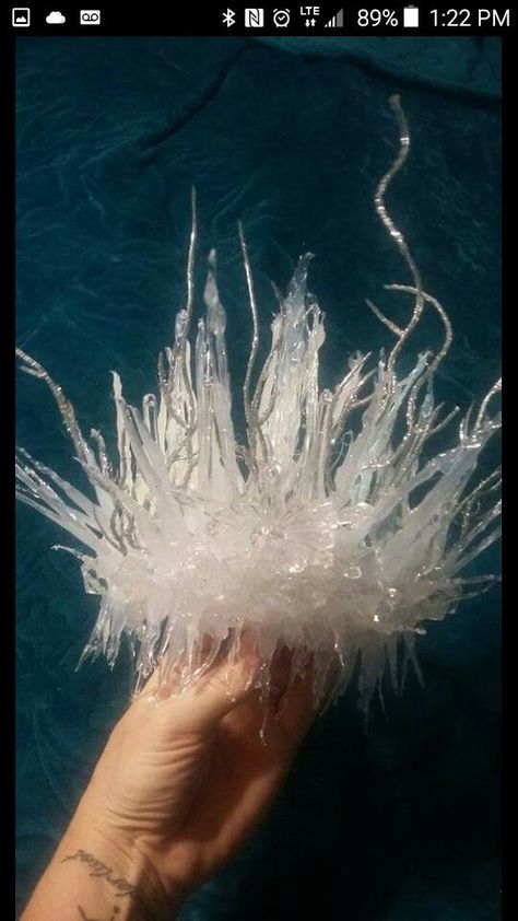 Ice Queen Costume Diy Winter Fairy, Fairy Queen Cosplay, Ice Crown Diy, Ice Queen Hair, Ice Headpiece, Ice Queen Costume Diy, Ice Fairy Costume, Snow Fairy Costume, Fairy Queen Crown