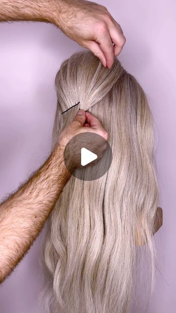 Joseph I'Anson on Instagram: "Are you looking for an easy way to create a super cute half up style? Then this easy to follow tutorial is for you! 

L’IMAGE Mannequin - “Denise” from @equip_the_creative use code Joseph10 at the checkout to get 10% off your order. 

Styled using @colorwowhair 

#hairtutorial #hairup #hairupdo #hairdo #hairdosimple #updo #updos #updohairstyles #hairups #hairstyles #hairideas #Weddinghair #hairwedding #bridalhair #reel #reels #igreels #ighair #hairfashion #hairhack #hairgoals #updostyles #upstyle #tutorialhair #hairart #reelitfeelit #bridalhair #bridalhairinspo #halfuphalfdown 
 
@behindthechair_com 
@markleesonsalons @nextlevelhairstylists @hairbrained_official @limage_gmbh @hairtutorial4you @hairstyles_ideas__ @i.love.hairstyles @esteticamagazine @beyondthep Hair Halfway Up Hairstyles, Hair Half Updos For Long Hair, Half Up Half Down Hairstyles Brown Hair, Quick Easy Ways To Put Your Hair Up, Half Up Half Down With Hair Comb, Hairstyles For A V Neck Dress, Easy Updo Long Hair Tutorial, Hairstyles For Long Hair Half Up Half Down, Extensions Half Up Half Down