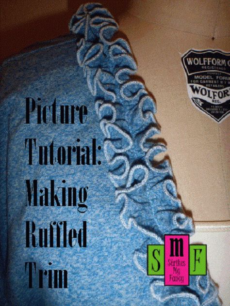 Picture Tutorial: Making Ruffled Trim How To Make A Ruffle, Sewing Ruffles, Diy Ruffle, Couture Techniques, Stitch Diy, Sewing Tricks, Sewing Pins, Picture Tutorial, Fabric Trimmings