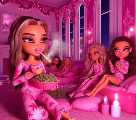 Sleepover Besties, Pink Sleepover, Literally Me Characters, Cute Imvu Baddies, Character Test, Me Character, Brat Doll, Cartoon Clip