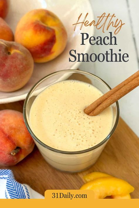 Peach Banana Smoothie, Peach Smoothie Recipes, Apricot Smoothie, Peach Smoothie, Smoothie Drink Recipes, Mango Smoothie, Easy Smoothies, Fruit Smoothie Recipes, Healthy Smoothie