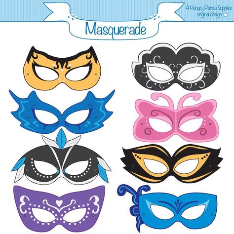 Decor Aqiqah, Masquerade Mask Template, White Masquerade Mask, Mask Embroidery Design, Mask Craft, Carnival Design, Mask Printable, Paper Toy Printable, Mask Embroidery