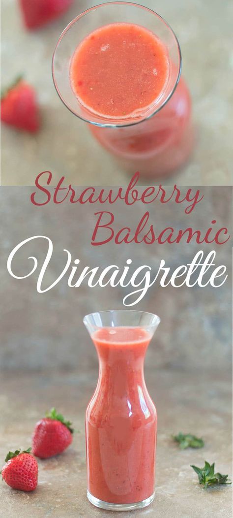 Strawberry Balsamic Vinaigrette Dressing Strawberry Vinaigrette, Salad Recipes Lunch, Healthy Dressing, Dressing For Fruit Salad, Recipe Lunch, Balsamic Vinaigrette Dressing, Lunch Salad, Vegan Dressing, Strawberry Balsamic