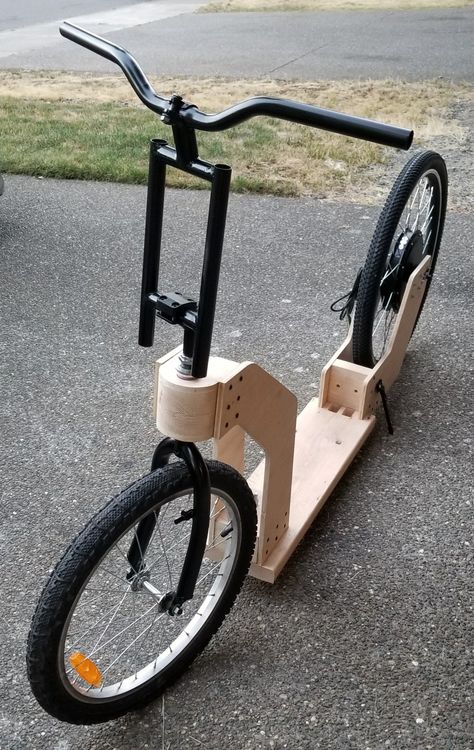 Wood Scooter, Wooden Scooter, Wooden Bicycle, Wood Bike, Wooden Bike, Kids Motorcycle, Wooden Toys Plans, Scooter Design, Scooter Bike