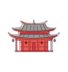 Chinese Architecture Traditional, Traditional Chinese House, Chinese Icon, Asian Temple, Temple Drawing, Chinese Pagoda, Chinese House, House Icon, House Cartoon